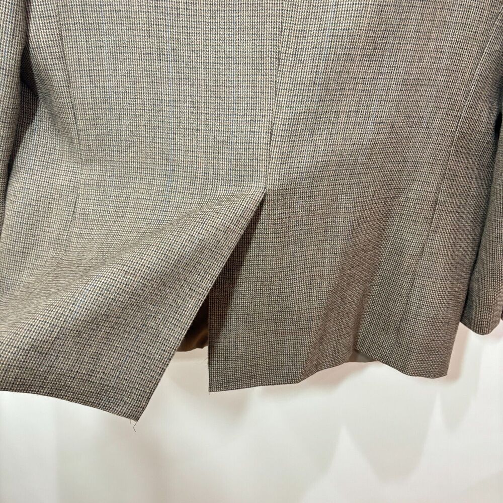 Chaps Ralph Lauren Men's Brown Check 100% Wool Sport Coat Blazer 48L 2-Button - Picture 7 of 14